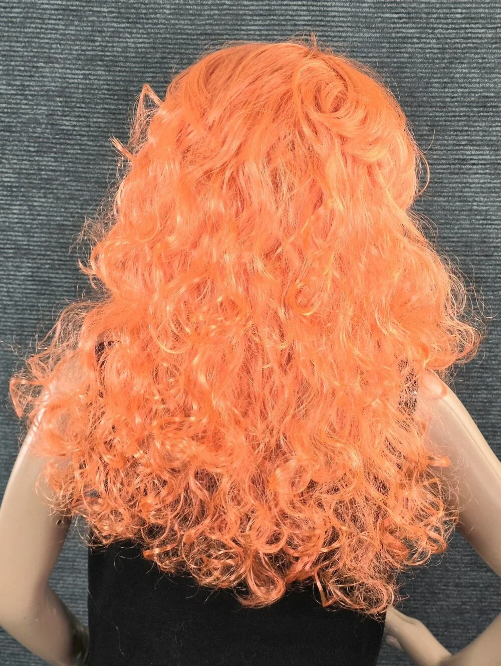 Orange Long Curly Costume Wig